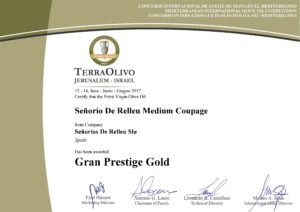 Medalla Gran Prestige Gold a Medium Coupage. Gold Medal