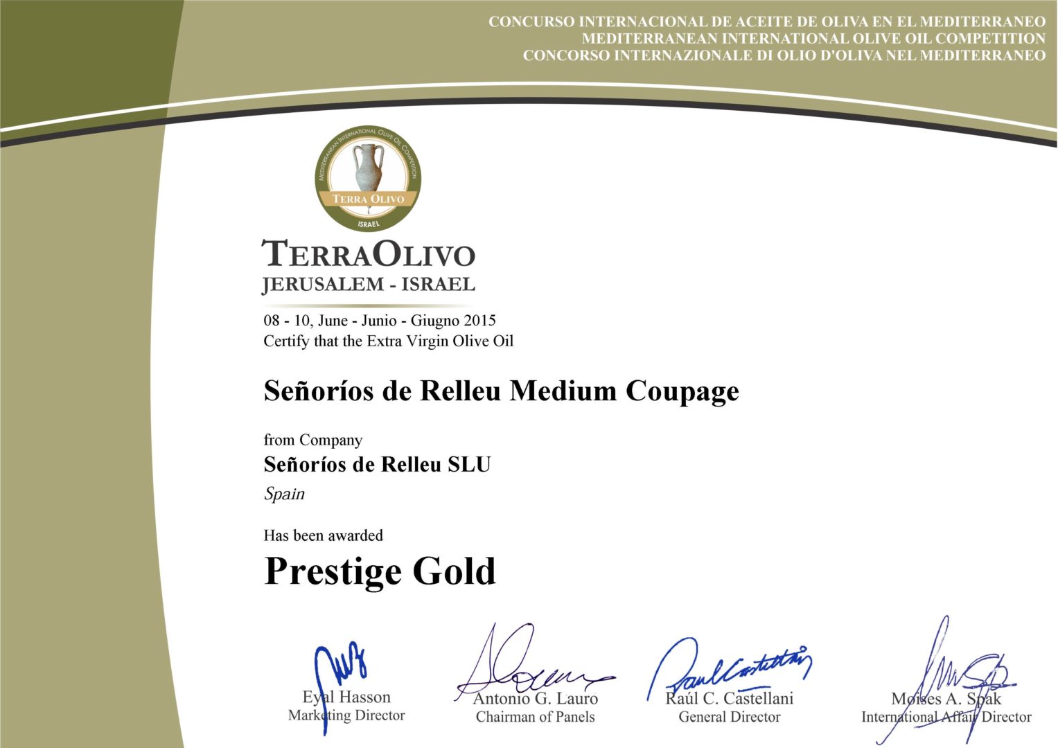 Best Olive Oil. Spain